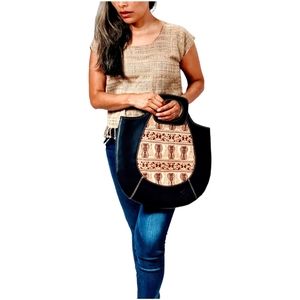 Black Leather handbag, handBag, Bohemian Womens handbag, Bags